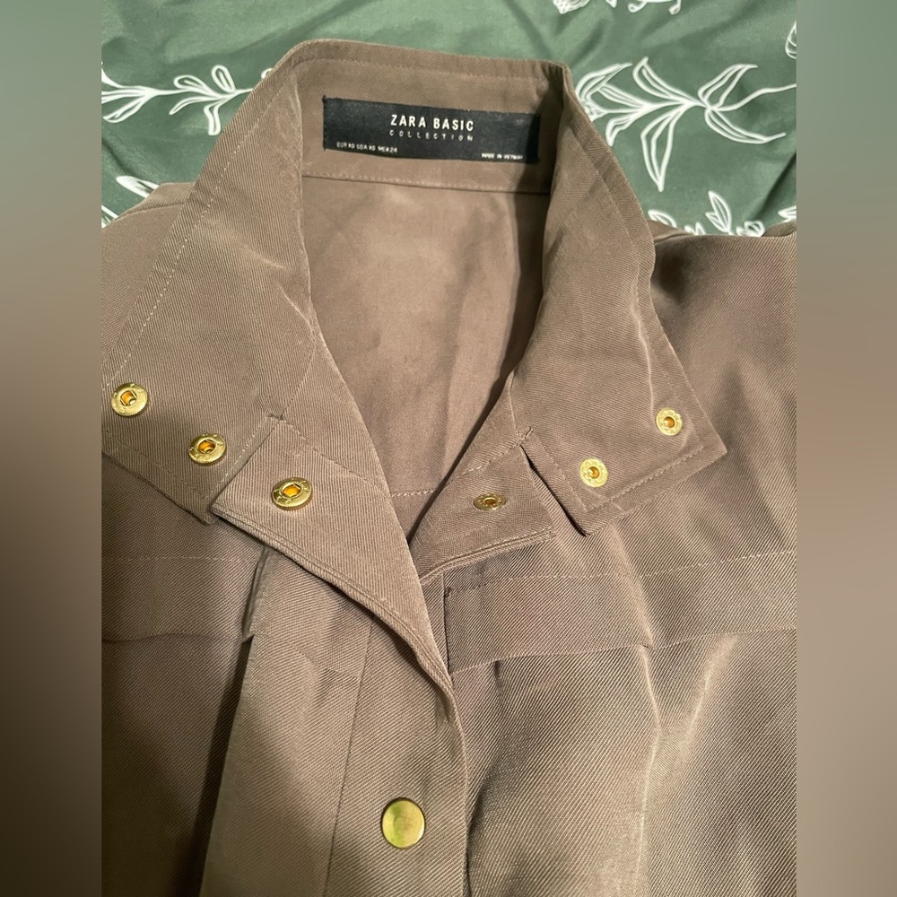 Zara Basic Collection Utility Jacket In Olive Gre… - image 3